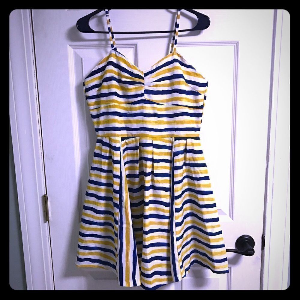 Jack by BB Dakota yellow blue white striped dress